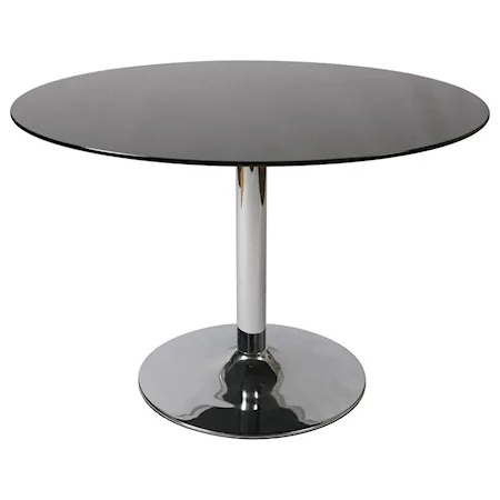 Sundance 44" Round Table with Black Glass Top